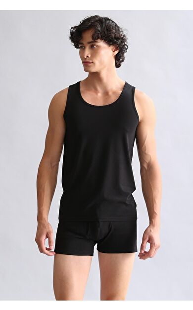 Mısırlı ORGANIC Pamuklu HERCULES Slim Fit Basic Atlet Siyah