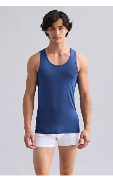 Mısırlı ORGANIC Pamuklu HERCULES Slim Fit Basic Atlet Gece Mavisi