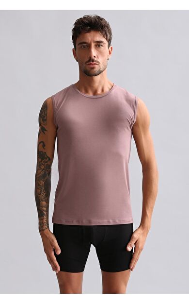 Mısırlı ORGANIC Pamuklu HERCULES Slim Fit Bisiklet Yaka Sporcu Atlet / T-Shirt Lavender