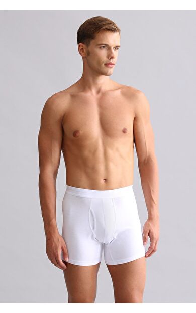 Mısırlı ORGANIC Pamuklu SPARTACUS PLUS PERFORMANCE Long Boxer Beyaz