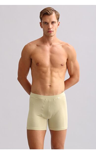 Mısırlı ORGANIC Pamuklu ZEUS LUXURY Regular Fit Metal Armalı Long Boxer Haki Ada