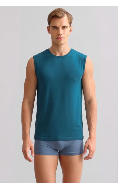Mısırlı ORGANIC Pamuklu ZEUS LUXURY Regular Fit Bisiklet Yaka Sporcu Atlet Fit Green