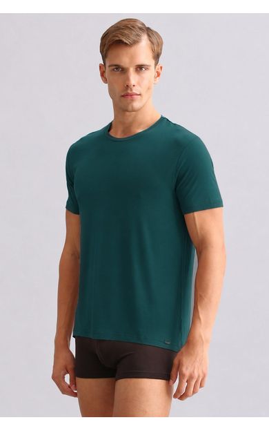 Mısırlı ORGANIC Pamuklu ZEUS LUXURY Regular Fit Bisiklet Yaka Fanila Fit Green