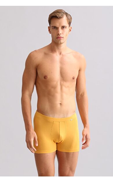 Mısırlı ORGANIC Pamuklu ZEUS LUXURY Regular Fit Metal Armalı Boxer Hardal