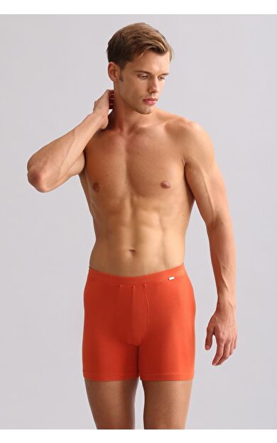 Mısırlı ORGANIC Pamuklu ZEUS LUXURY Regular Fit Metal Armalı Long Boxer Pas Kırmızı