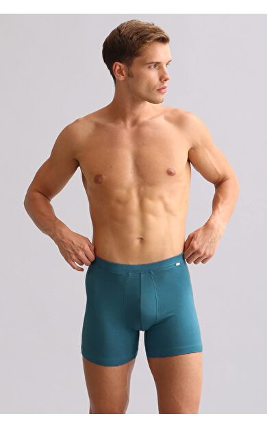Mısırlı ORGANIC Pamuklu ZEUS LUXURY Regular Fit Metal Armalı Long Boxer Fit Green