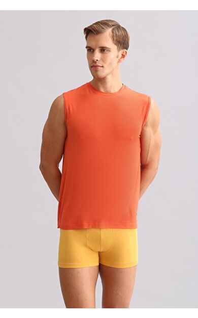 Mısırlı ORGANIC Pamuklu ZEUS LUXURY Regular Fit Bisiklet Yaka Sporcu Atlet / T-Shirt Pas Kırmızı