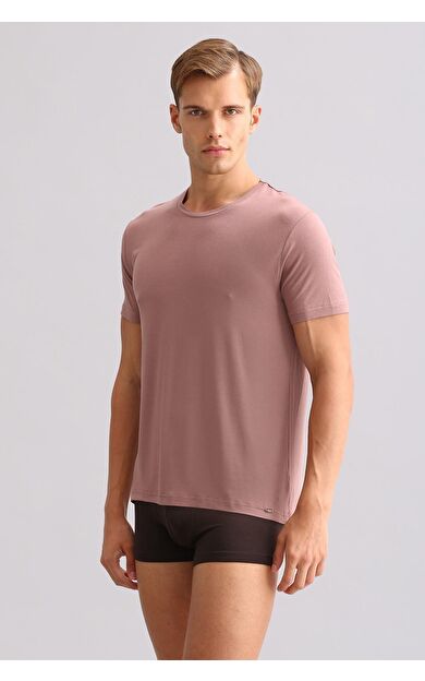 Mısırlı ORGANIC Pamuklu ZEUS LUXURY Regular Fit Bisiklet Yaka Fanila / T-Shirt Lavender
