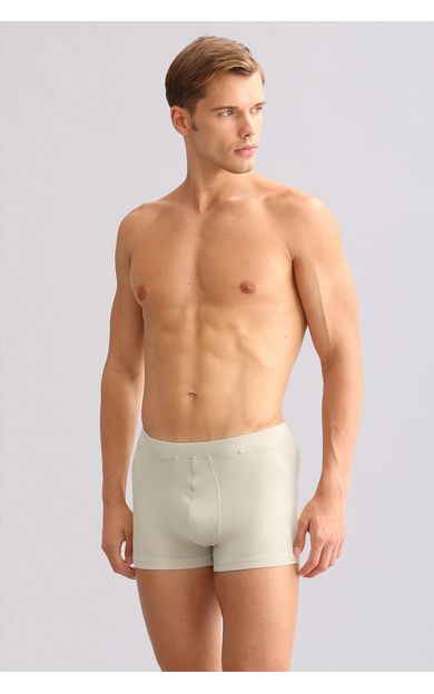 Mısırlı ORGANIC Pamuklu ZEUS LUXURY Regular Fit Metal Armalı Boxer Toprak Bej