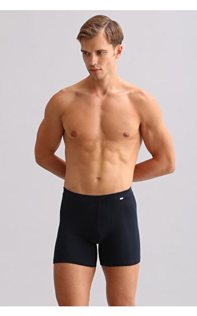 Mısırlı ORGANIC Pamuklu ZEUS LUXURY Regular Fit Metal Armalı Long Boxer Lacivert