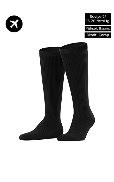 Mısırlı Unisex Mikrofiber Özel Sıkılaştırıcı Teknolojiyle Uçuş Ve Pilot Çorabı Siyah