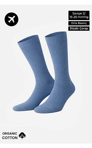 Mısırlı Unisex Organik Pamuk Özel Sıkılaştırıcı Teknolojiyle Uçuş Ve Pilot Diz Altı Çorap Gece Mavisi