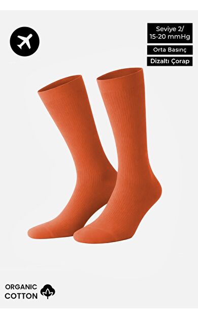 Mısırlı Unisex Organik Pamuk Özel Sıkılaştırıcı Teknolojiyle Uçuş Ve Pilot Diz Altı Çorap Pas Kırmızı