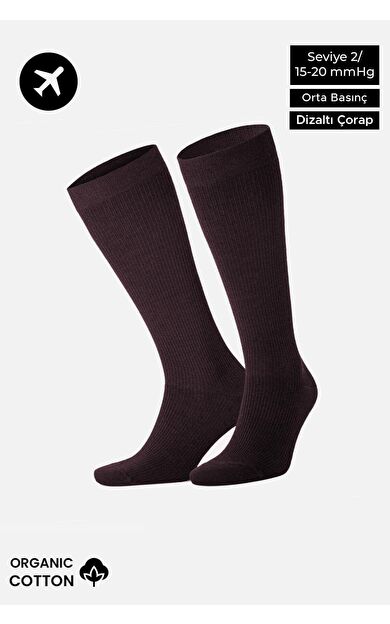 Mısırlı Unisex Organik Pamuk Özel Sıkılaştırıcı Teknolojiyle Uçuş Ve Pilot Diz Altı Çorap Mor