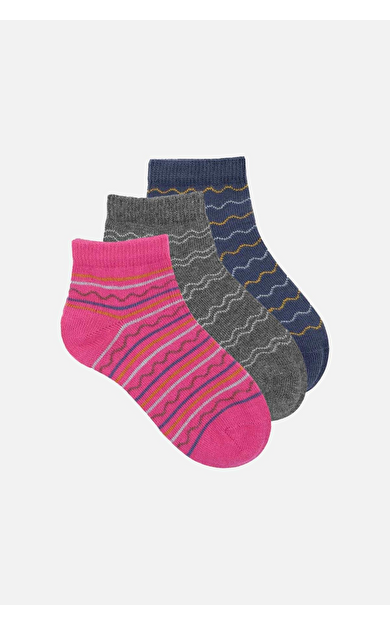 Mısırlı Unisex Pamuklu 3 Çift Bebek Ve Çocuk Patik Çorap Çok Renkli
