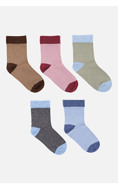 Mısırlı Unisex Pamuklu 5 Çift Bebek Ve Çocuk Çorap Çok Renkli