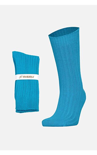 Mısırlı Unisex Pamuklu Bio Cotton Kışlık Soket Çorap Mavi