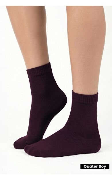Unisex Diyabetik Bambu Kısa Konç Çorap Mor