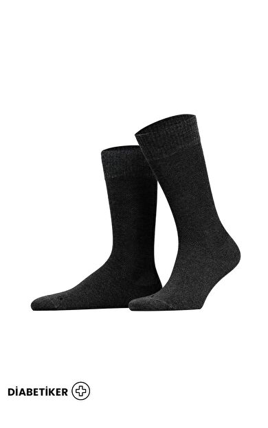 Unisex Diyabetik Bambu Soket Çorap Antrasit