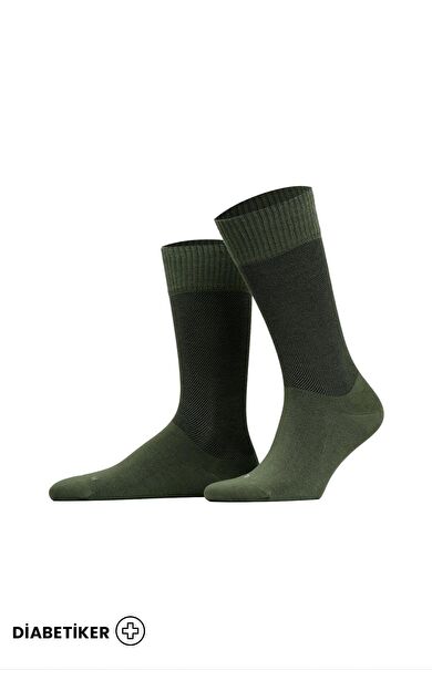 Unisex Diyabetik Bambu Soket Çorap Haki