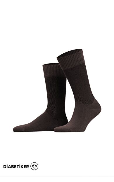 Unisex Diyabetik Bambu Soket Çorap Kahverengi