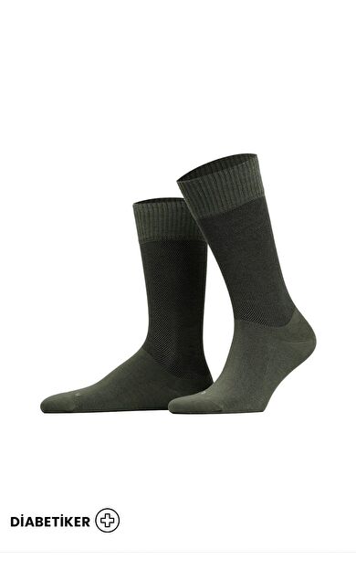 Unisex Diyabetik Bambu Soket Çorap Koyu Haki