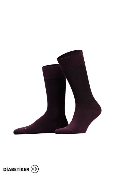 Unisex Diyabetik Bambu Soket Çorap Mor