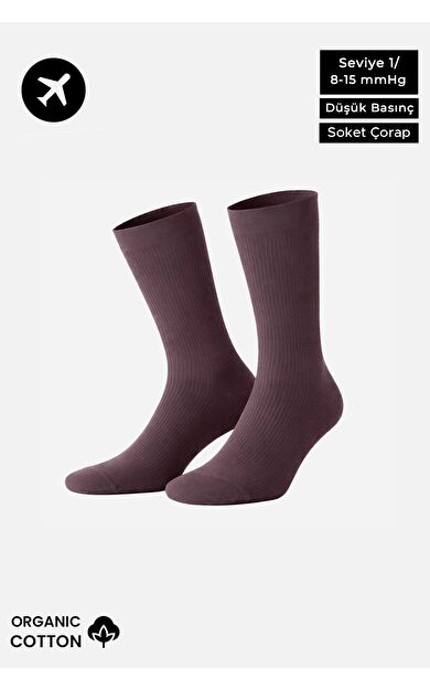 Unisex Organik Pamuk Özel Sıkılaştırıcı Teknolojiyle Uçuş Ve Pilot Soket Çorap Lavender