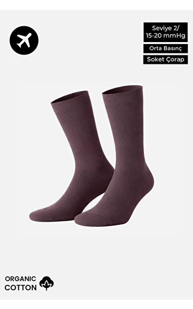 Unisex Organik Pamuk Özel Sıkılaştırıcı Teknolojiyle Uçuş Ve Pilot Soket Çorap Lavender