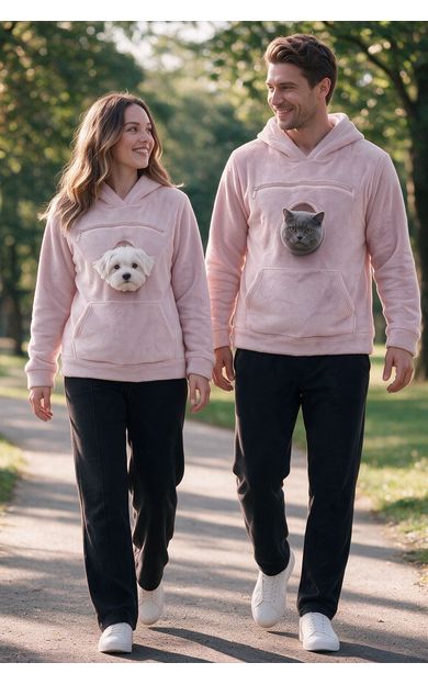 Unisex Pati Kucağı Sweatshirt Açık Pembe