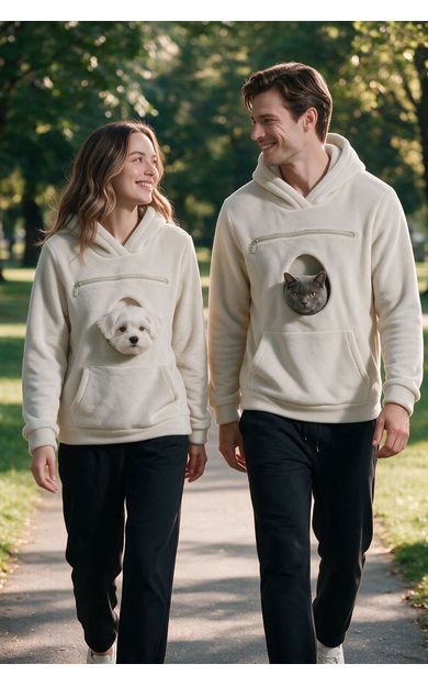 Unisex Pati Kucağı Sweatshirt Ekru