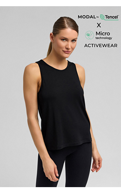 Valentina Kadın Modal By Tencel Sporcu Atlet SİYAH