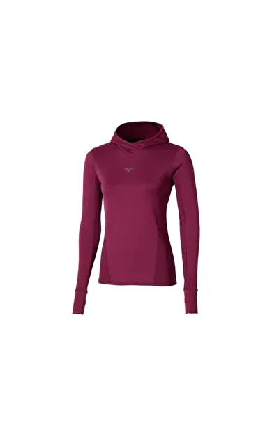 Active Warm Kadın Kapüşonlu Yarım Fermuarlı Rüzgarlık Bordo
