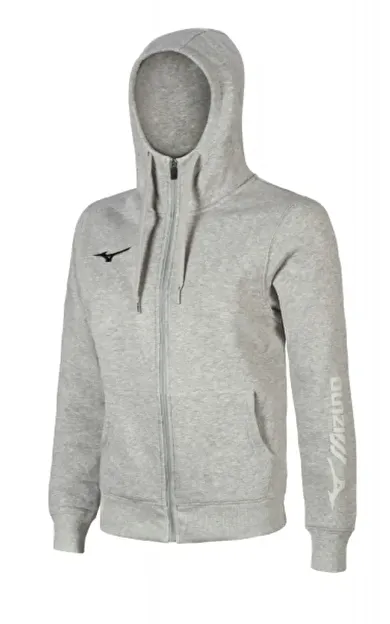 Mizuno Sweat Fermuarlı Kapüşonlu Erkek Sweatshirt Gri