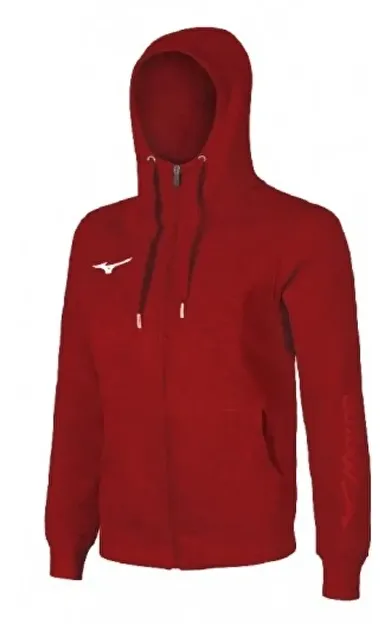 Mizuno Sweat Fermuarlı Kapüşonlu Erkek Sweatshirt Kırmızı