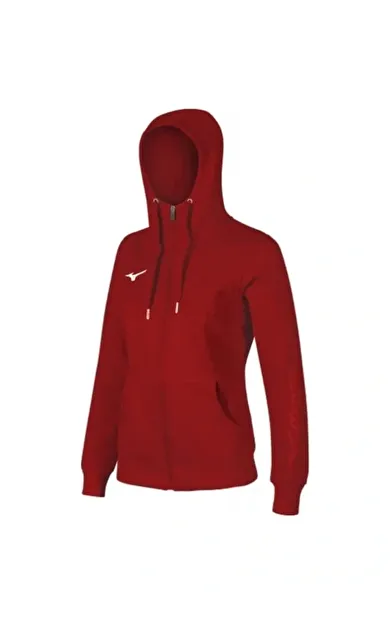 Mizuno Sweat Fermuarlı Kapüşonlu Kadın Sweatshirt Kırmızı