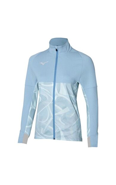Paris Athlete Hybrid Warm Up Jacket Kadın Rüzgarlık Mavi / Desenli