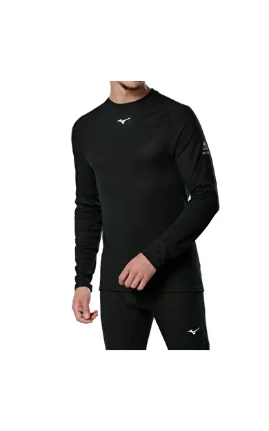 Premium Merino Wool Crew Erkek Termal ve Yün İçlik Siyah