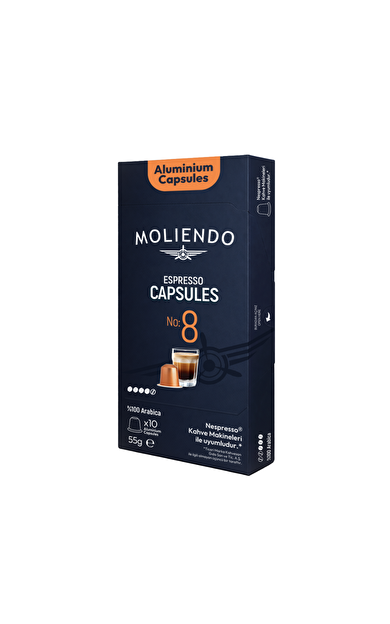 MOLİENDO Nespresso Uyumlu No:8 Alüminyum 10 Kapsül