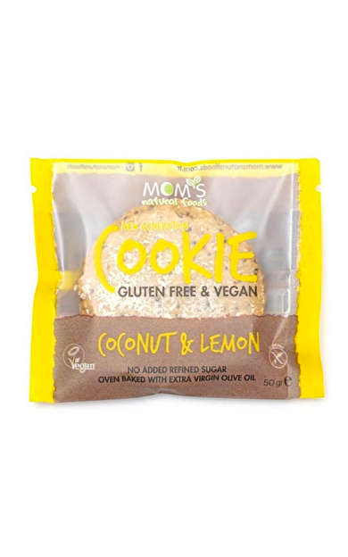 MOM'S NATURAL FOODS Coconut &amp; Lemon Gluten Free Cookie 50g