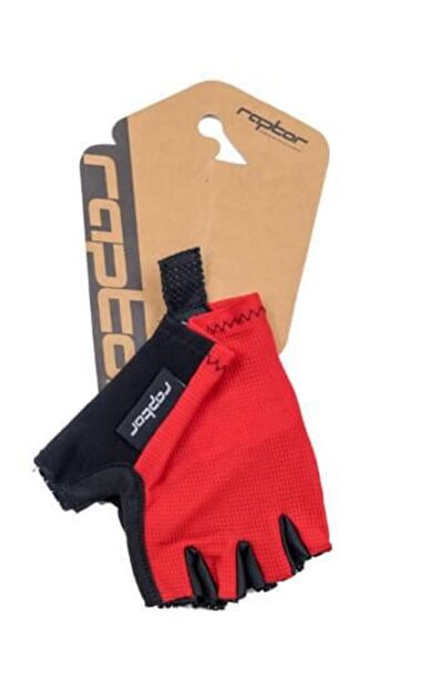 Motosergen Raptor Eldiven Kısa Parmak Bisiklet Eldiveni MTB Yarım Parmak Eldiven M Beden Kırmızı