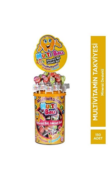 Multiball Lolipop Multivitamin 150'li