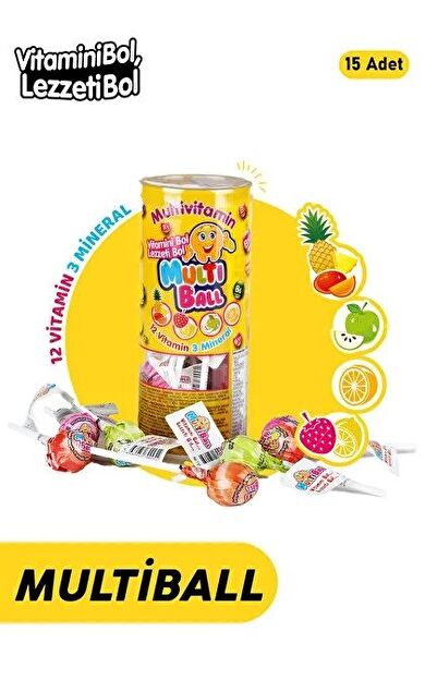 Multiball Lolipop Vitamin 15'li