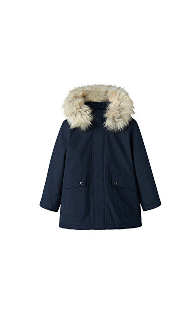 Name it kids Nkmillo Parka Jacket Long Fo Noos Çocuk Günlük Mont 13235514-DARK-SAPPHIRE Lacivert