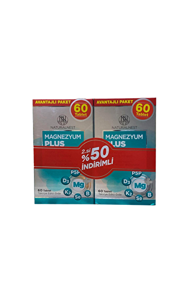 Naturalnest Magnesium Plus Takviye Edici Gıda 2 x 60 Tablet