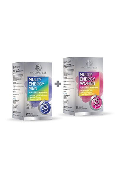 Naturalnest Multy Energy Aile Paketi - Women 30 Tablet + Men 30 Tablet