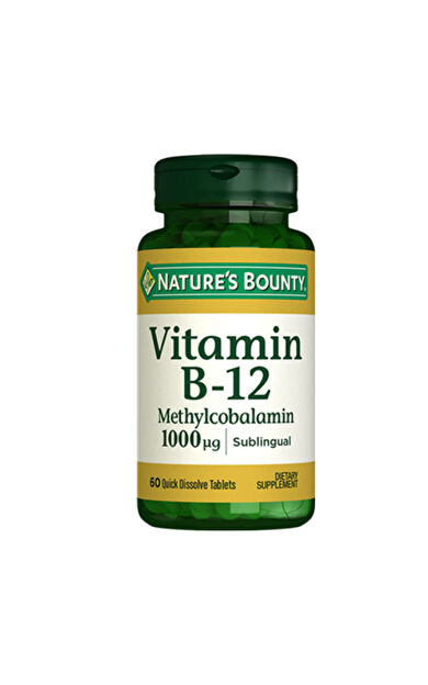 Natures Bounty Vitamin B-12 Methylcobalamin 1000 mcg Takviye Edici Gıda 60 tablet