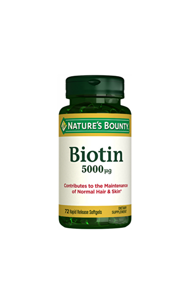 NATURE'S BOUNTY Biotin 5000 mcg 72 Kapsül