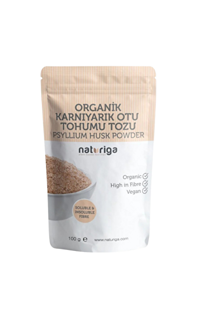 NATURİGA Organik Karnıyarık Otu Tohumu Tozu (Psyllium Husk) 100g
