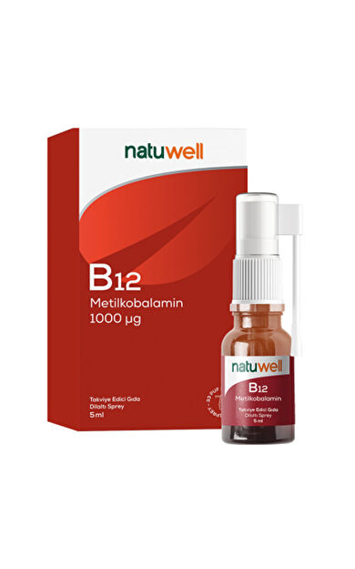Natuwell B12 1000 ug Takviye Edici Gıda Dilaltı Sprey 5 ml